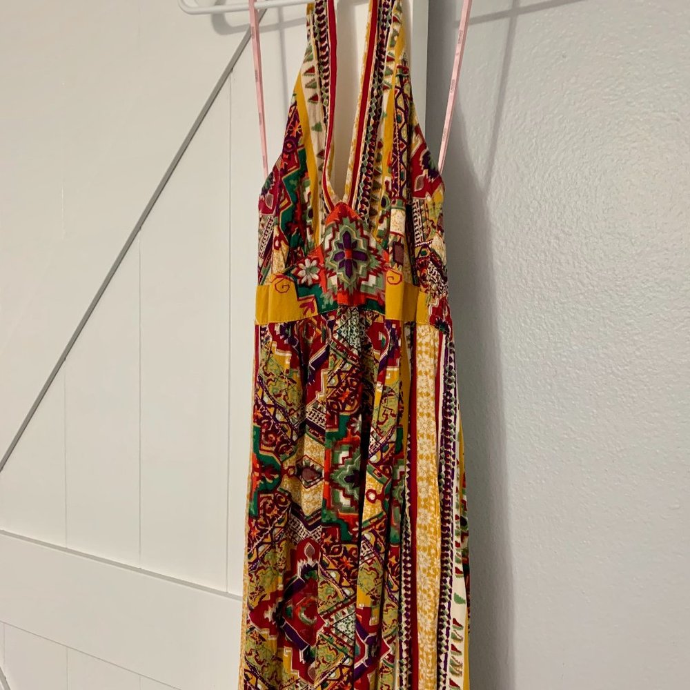 Forever21 Contemporary colorful halter maxi dress